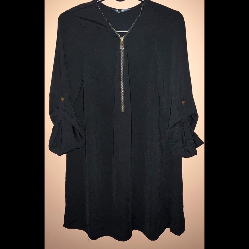 Blouse Dress Shirt With Zipper